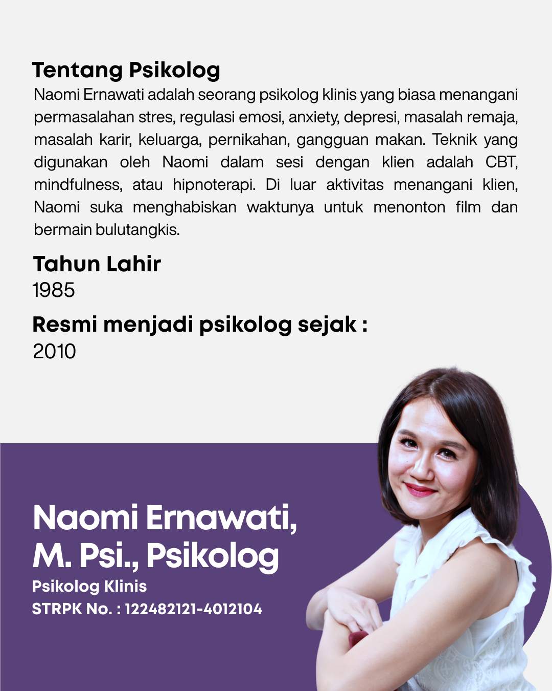 Wawancara dengan Naomi Ernawati, M. Psi., Psikolog
